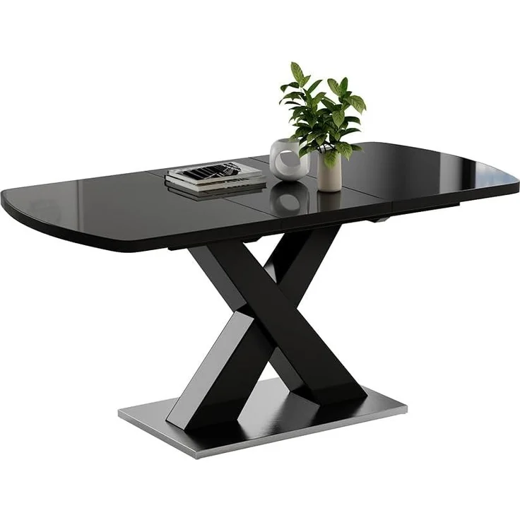 Esstisch Chinto Schwarz 120 x 80 cm ausziehbar Vicco – Bild 7