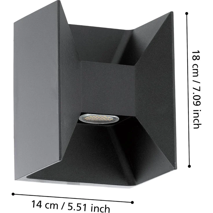 Eglo 93319 Aussen-LED MORINO Up & Downlight anthrazit, LED max. 2X2,5W – Bild 7
