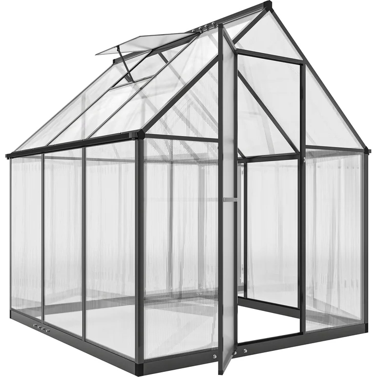 MELAYR, Gewächshaus aus Aluminium und Polycarbonat, Schneller Aufbau, 121 x 64 x 20,5 cm, Transparent – Bild 1