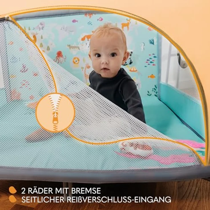 lionelo Laufgitter MILLE (Set), Eingebaute Spielmatte, Sehr sicher – Bild 4