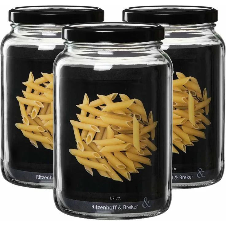 Ritzenhoff & Breker Mara Vorratsglas 1,7 l 3er Set – Bild 1