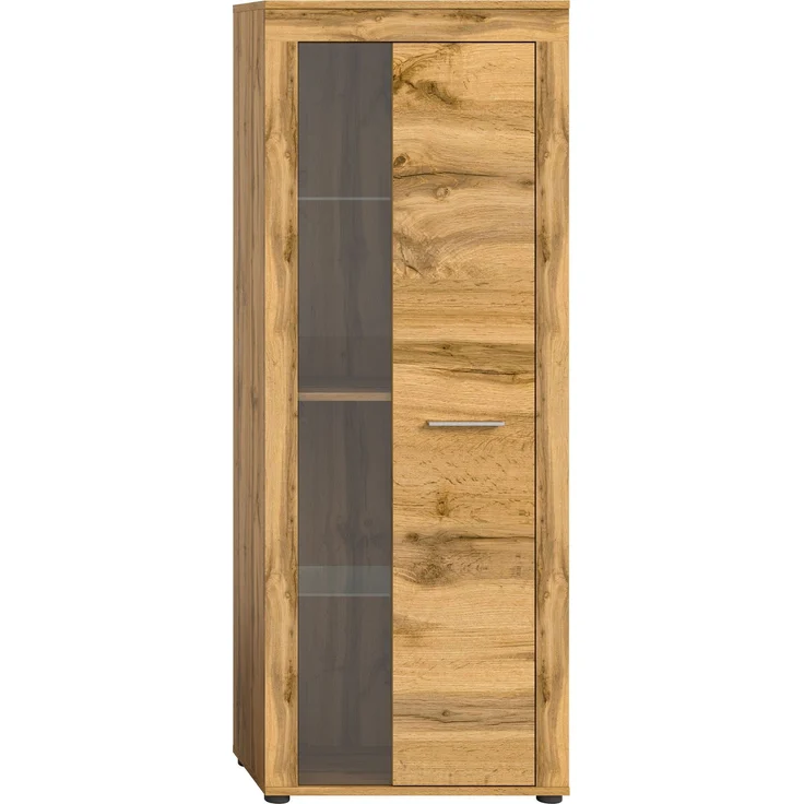 xonox. home Wohnen Jam X8BM9T10 Vitrine Glasvitrine Dekoschrank Glas-Kommode in Wotan Eiche Melamin, ca. B/H/T: 60 x 159 x 35 cm – Bild 2