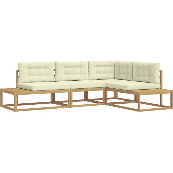 vidaXL Outdoor-Sofagarnitur 4 stk. 4-Sitzer Polyester Weiß 3386999 – Bild 2