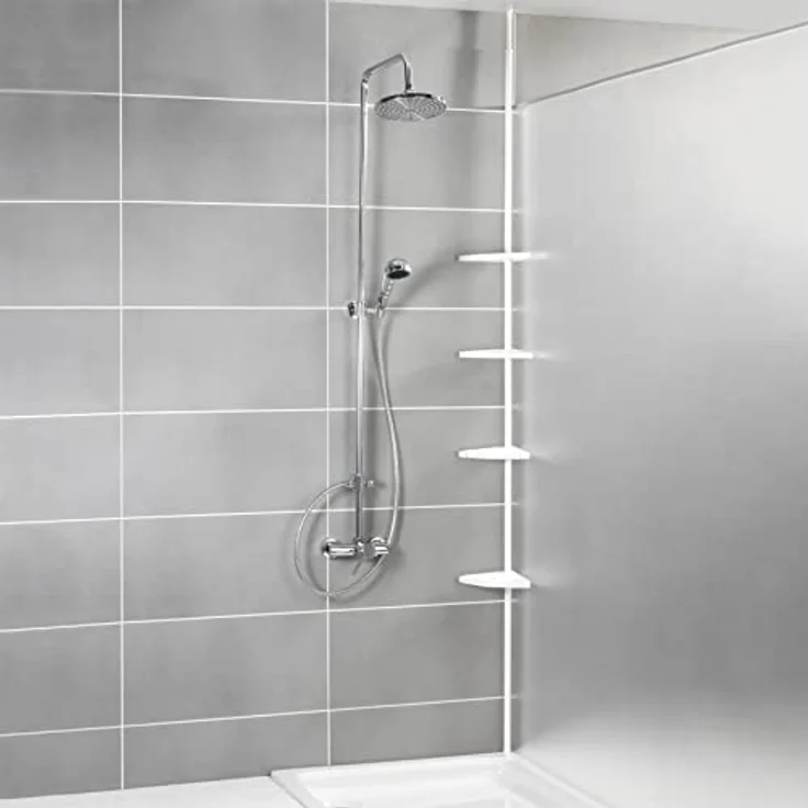 Wenko Teleskop-Duschecke Easy Aluminium, weiß, 4 Ablagen – Bild 9