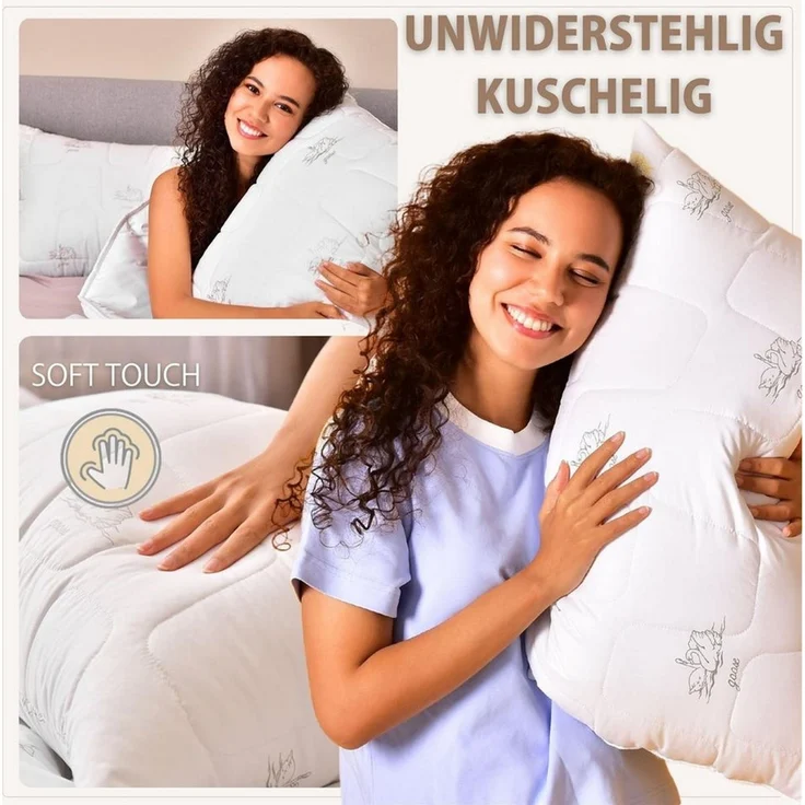 SEI Design Kopfkissen Schlafkissen Kissen Mikrofaserkissen Seitenschläferkissen 40x80, Füllung: 650g luxuriöse Mikrofaser, Bezug: Mikrofaser gesteppt, Seitenschläfer, Rückenschläfer, Bauchschläfer, Kissen, 1 Kopfkissen, vegane Alternative zu Daunenkissen – Bild 2