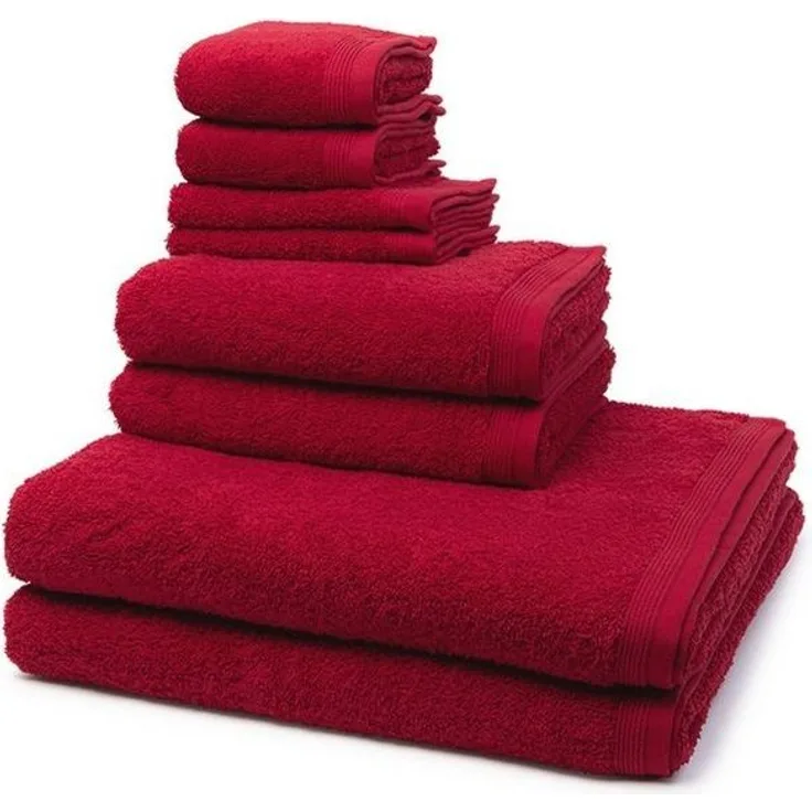 Möve Superwuschel 8 tlg. Frottier-Set - 2 X Handtuch (50 X 100cm), 2 X Duschtuch (80 X 150cm), 2 X Gästetuch (30 X 50cm), 2 X Seiftuch (30 X 30cm) - 520 g/m2 - Ruby