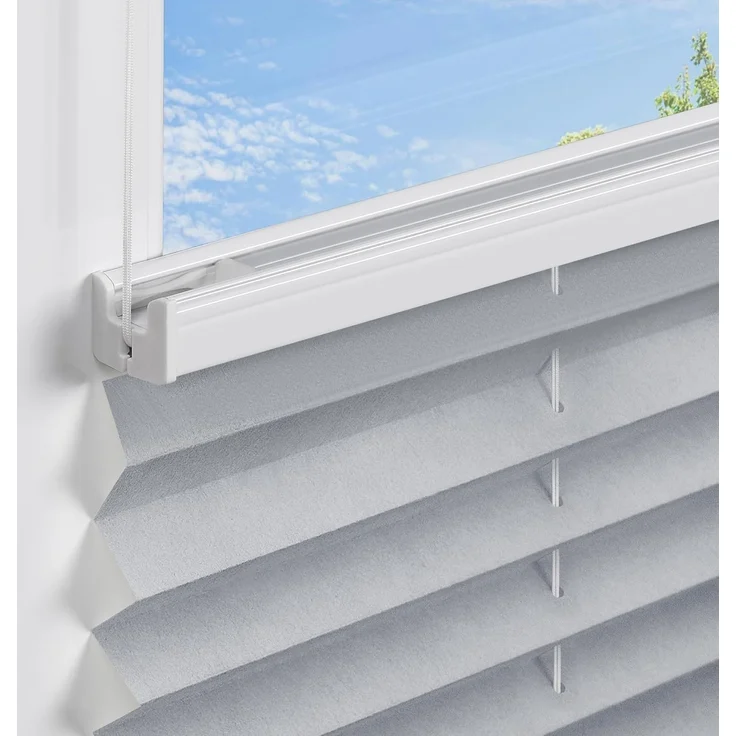 jalousiescout Plissee Pure Plissee Basic, 60 x 110 cm, grau, halbtransparent, ohne Bohren, klemmen, Klemmfix, halbtransparent, Polyester-Stoff ohne Bohren – Bild 8