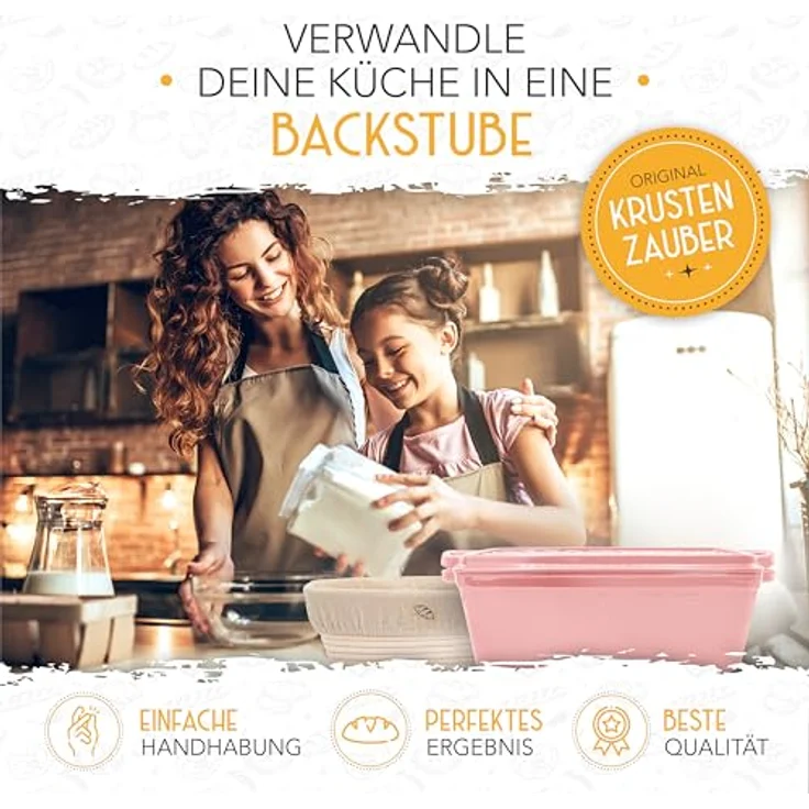 Krustenzauber Brotbackform Brotbackform Gusseisen Topf Brot Backen [inkl. Gärkorb] – Bild 3
