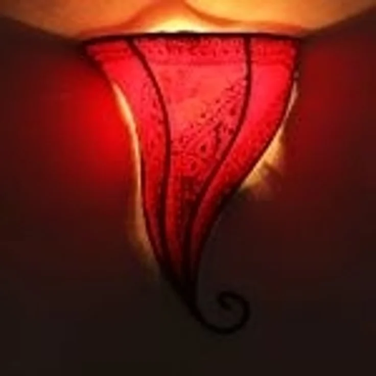 Leder-Wandlampe Mouza Rot – Bild 2