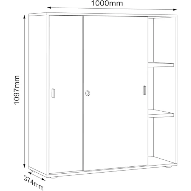 VCM Büroschrank Salia 920791 Weiß H. 110 x B. 100 x T. 37 cm – Bild 3