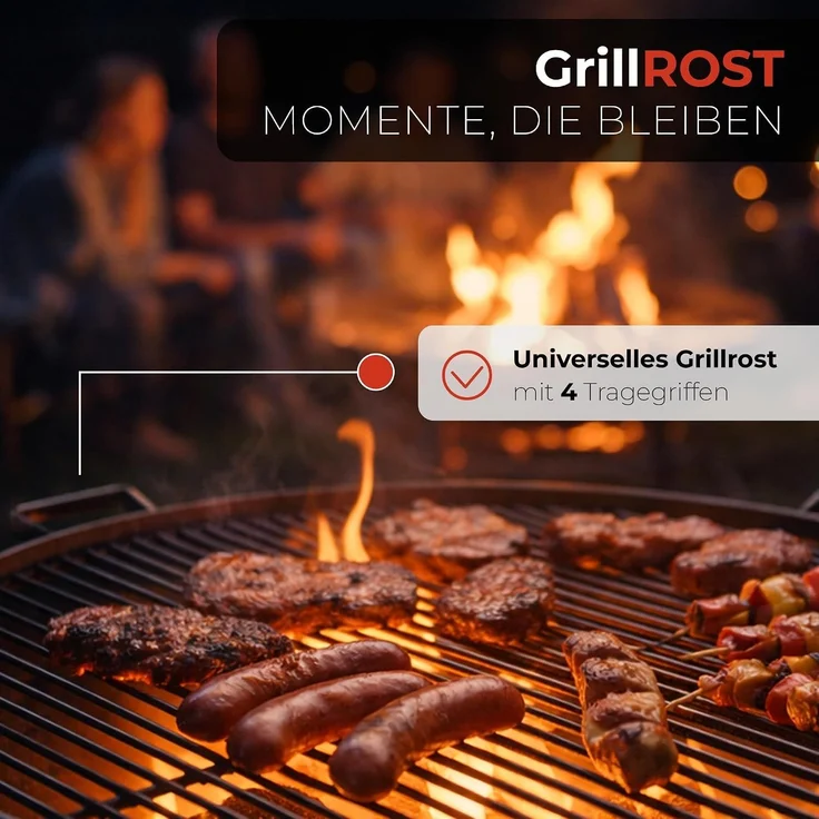 CookKing Stahl Grillrost | inkl. 4 Griffen | – Bild 2