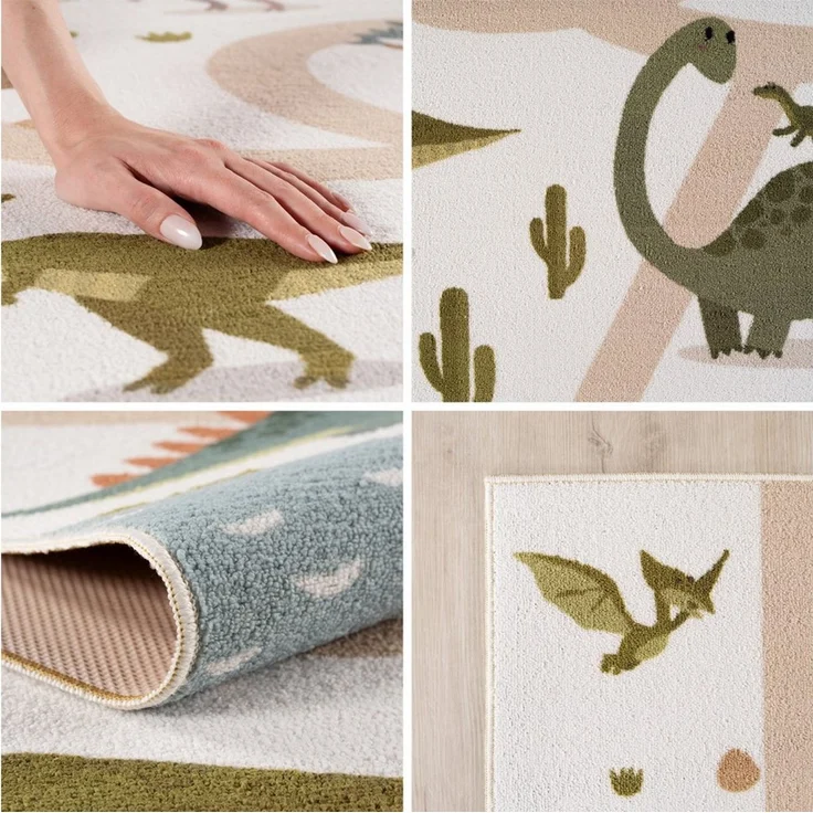 SIMPEX24 Teppich Bunte Dino Welt, Rechteckig, Höhe: 8 mm, Teppich Kinderzimmer – Bild 1