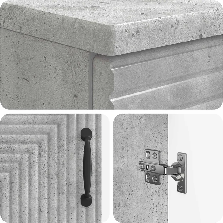 vidaXL 2-teiliges Badezimmer Schrank Set HAARLEM Betongrau 3417615 – Bild 6
