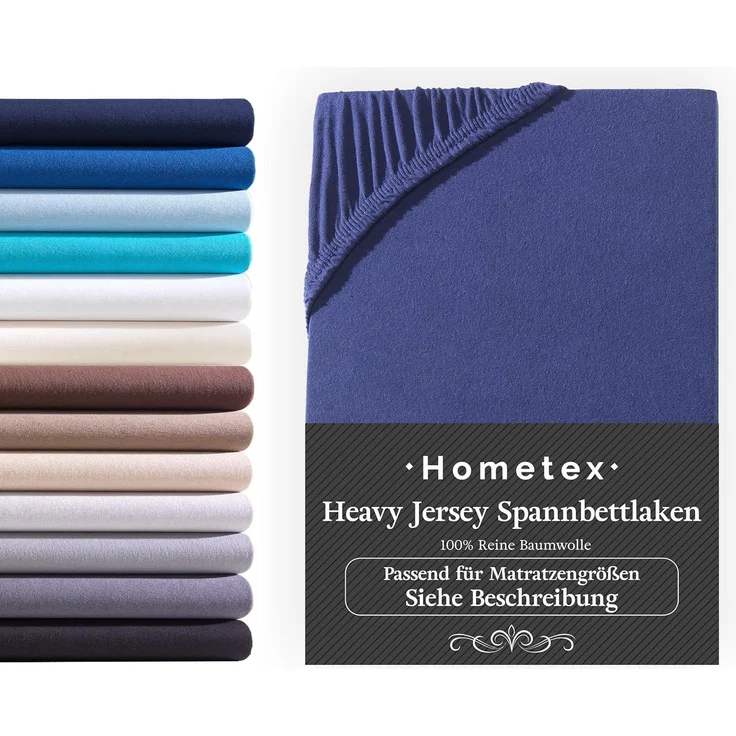 Hometex Premium Textiles Spannbettlaken Exclusive bis 25 cm Steghöhe, Jersey, Gummizug: rundum, 100% Baumwolle, Premium Qualität 160 g/m²