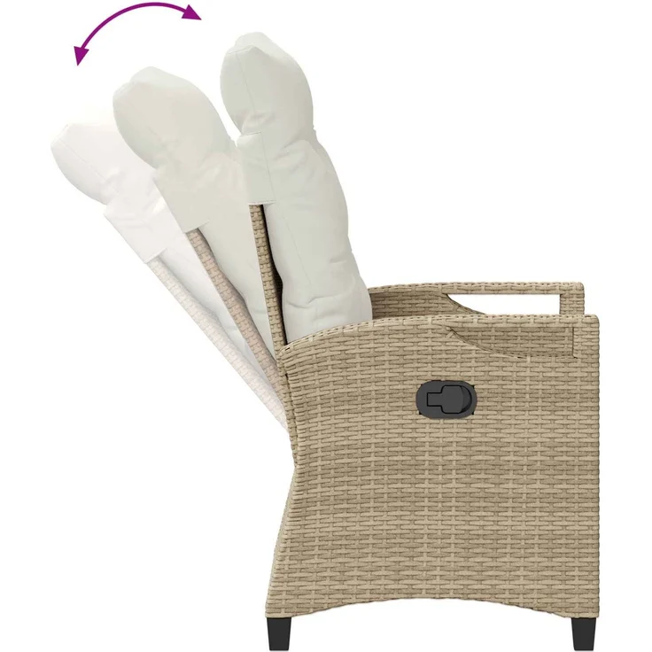 vidaXL Gartenstuhl 2 pcs Beige und Creme 56 x 60 x 112 cm 42026834 – Bild 9