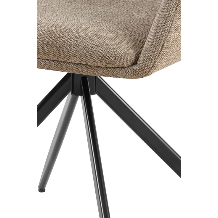 CLP 2er Set Esszimmerstuhl Olema Stoff 180° schwenkbar mit Rückenlehne gepolstert,taupe – Bild 7