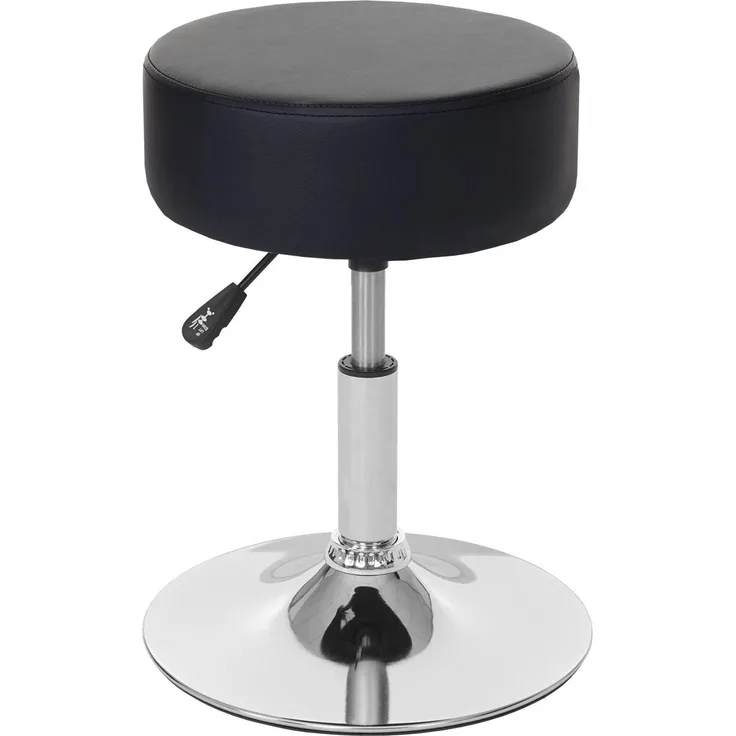 Hocker, höhenverstellbar, Ø 35cm, Kunstleder in schwarz
