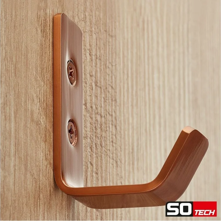 SO-TECH® Kleiderhaken Wandhaken, aus Edelstahl, 60 x 20 x 45 mm, (1-St), kleiner Jackenhaken mit abgerundeten Kanten orange