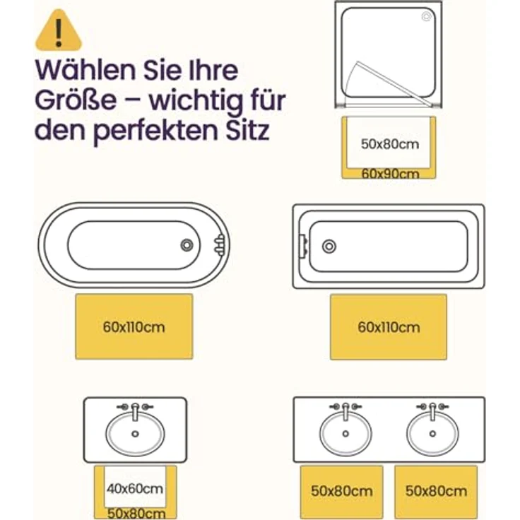 DEXI Badezimmerteppich rutschfest Badematte 40x60 cm,Badteppich Saugfähig Weich Maschinenwaschbar für Badezimmer,Beige – Bild 3