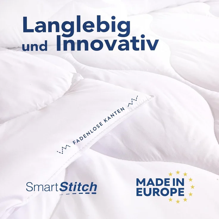 John Cotton New Way Bettdecke 240x220 - Innovativ & Atmungsaktive Steppdecke für Allergiker | Oeko-Test Zertifiziert Bettdecken | Ideal Schlafdecke für Frühling & Herbst | Microfaser 220x240 cm – Bild 5