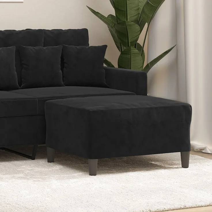 vidaXL Fußhocker Schwarz 70x55x41 cm Samt 349322