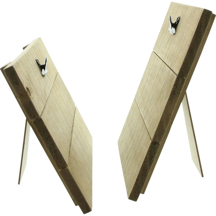 Fotohalter "Wood", 2er Set Holzrahmen Fotorahmen Holzaufsteller Klemmbrett – Bild 4