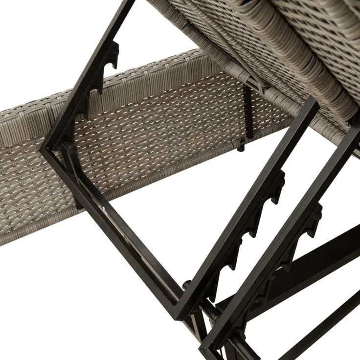 vidaXL Doppel-Sonnenliege mit Kissen Hellgrau Poly Rattan 368184 – Bild 4