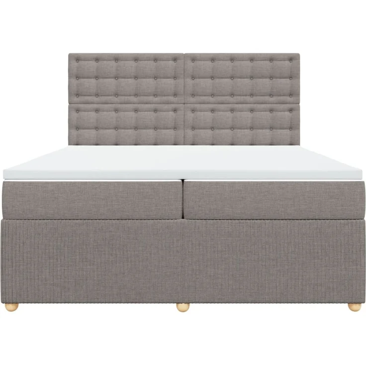 vidaXL Boxspringbett mit Matratze Taupe 200x200 cm Stoff 3294481 – Bild 6