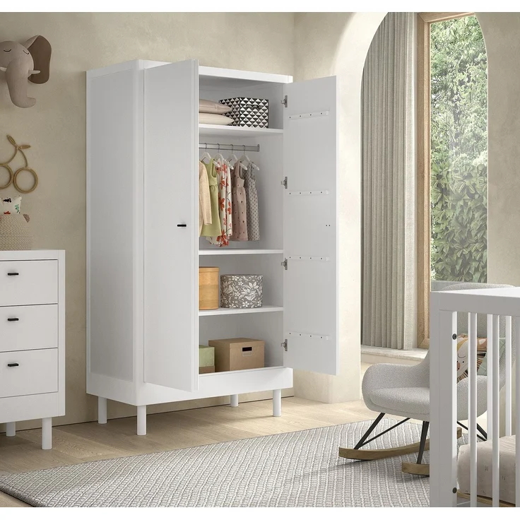 Kleiderschrank Keeley Buche Kinder Weiß Massivholz Stauraum Komfort – Bild 3