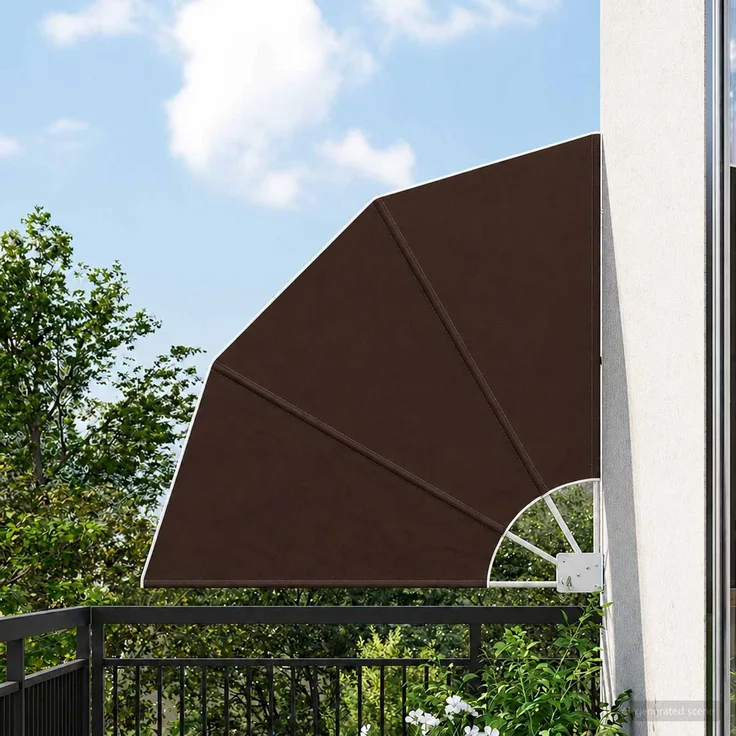 vidaXL Balkon Sichtschutz 140 x 140 cm Polyester Braun 42037146