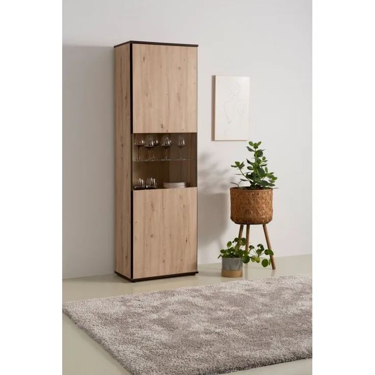 Vitrine Ariana - Artisan Eiche / Schwarz