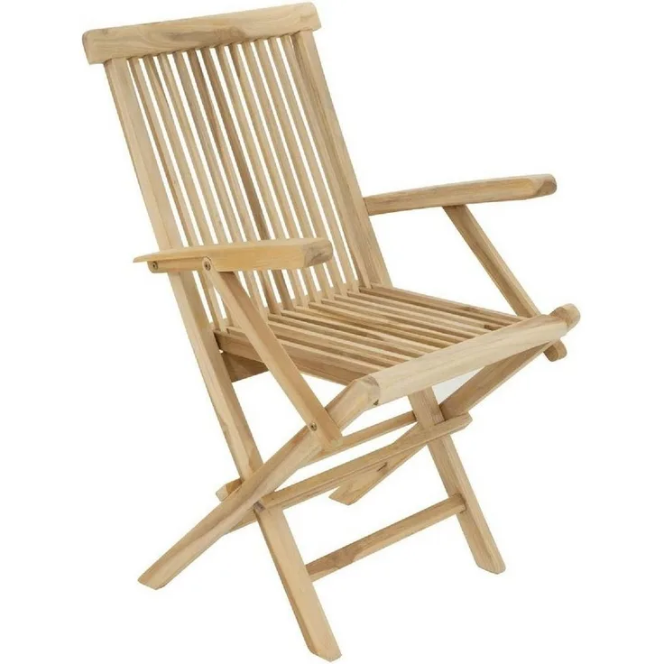 VCM Gartenstuhl Klappstuhl Gartenstuhl Balkonstuhl Teak Holz natur
