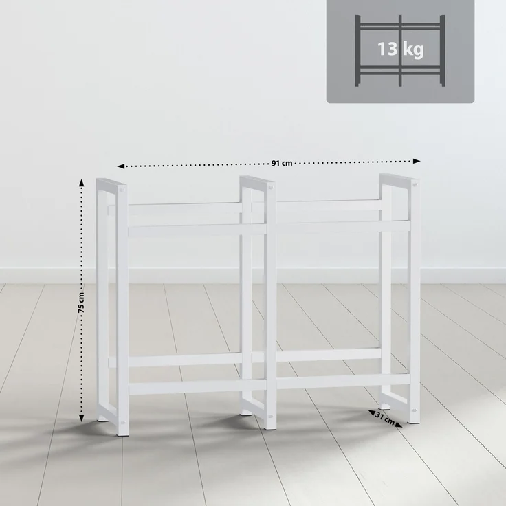 CLP Getränkekistenständer Stack aus Metall freistehend robust stabil,weiß 75x91x31 cm – Bild 2