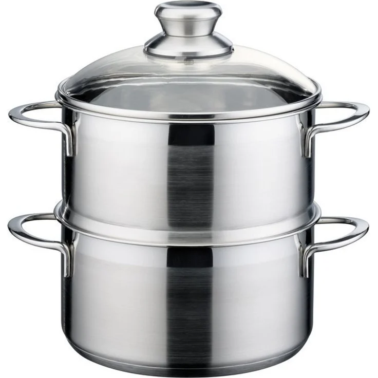 GSW Dampfgartopf Mirage, Edelstahl 18/8 (1-tlg), Dampfkochtopf, Ø 18 cm, Induktion – Bild 3