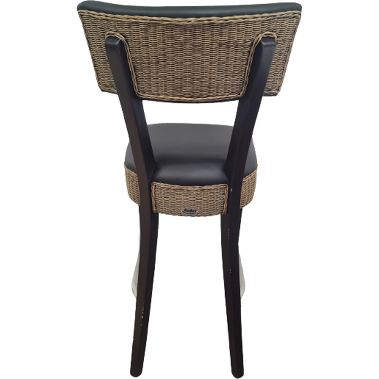 SEDEX Barhocker Pascal – Rattan-Loomgeflecht & Kunstleder, schwarz – Bild 4