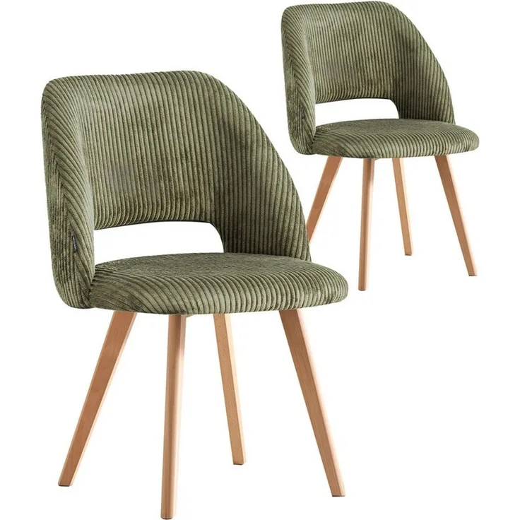 B&D home 4-Fußstuhl VICKY (Set, 2 St), gepolstert, Stuhlbeine aus Metall oder Massivholz wählbar