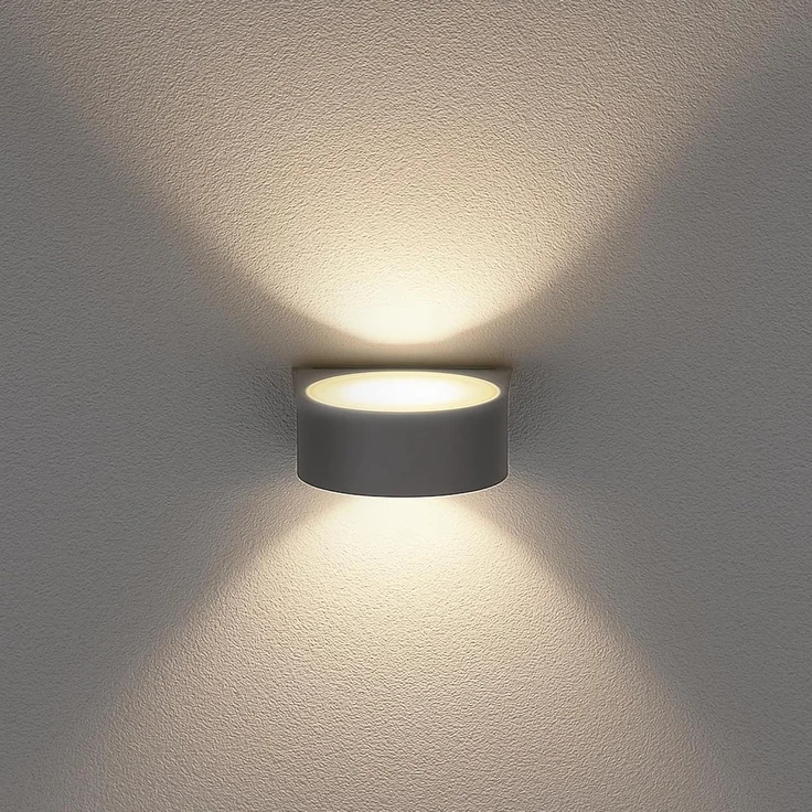 SSC-LUXon LED Außen-Wandleuchte LIMO Wandlampe außen Up & Down IP54 grau mit E27 LED 6W warmweiß 230V, Warmweiß – Bild 6