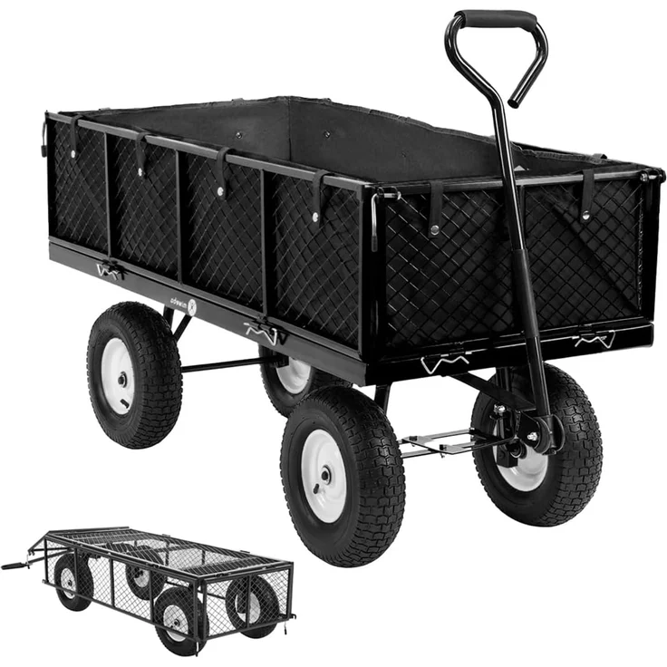 Miweba Bollerwagen MB-700 faltbarer Transportwagen Handwagen Gartenwagen 700 kg (Schwarz) – Bild 1