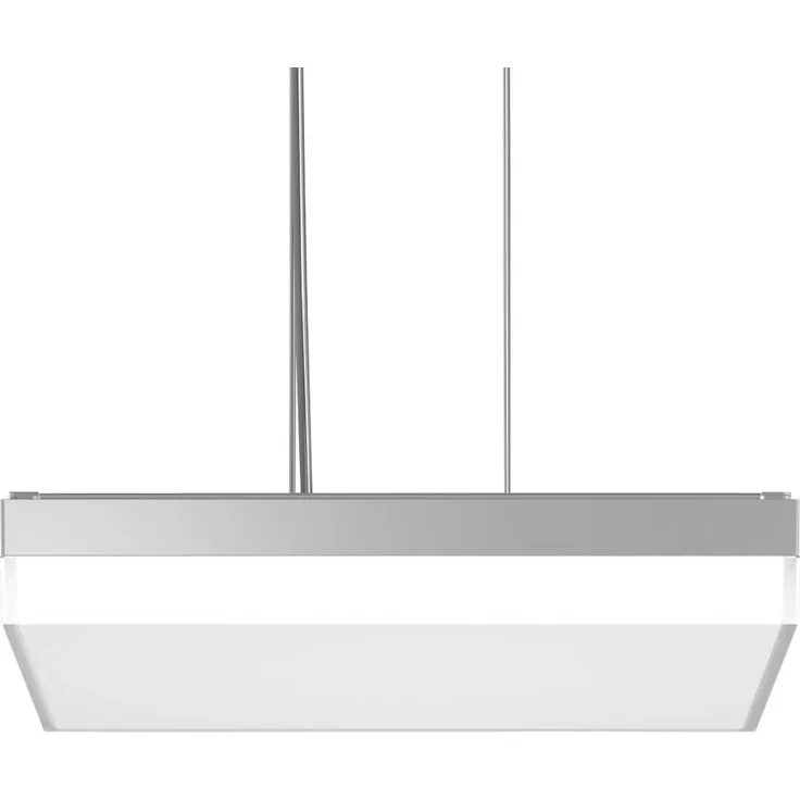 RZB Flat Slim+ P DALI, quadratische LED-Hängeleuchte 43x43cm, 41W, silber/Glanz, dimmbar, IP40
