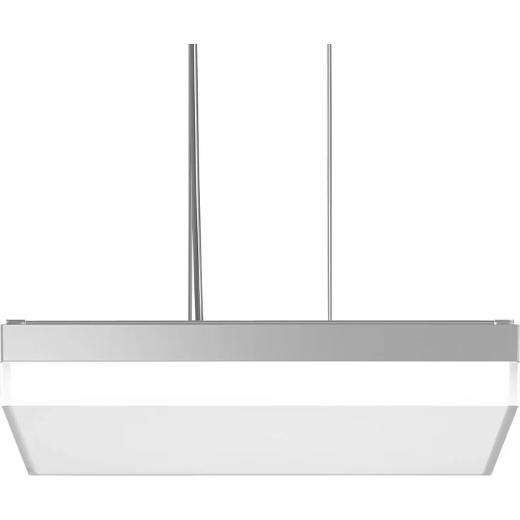 RZB Flat Slim+ P DALI, quadratische LED-Hängeleuchte 43x43cm, 41W, silber/Glanz, dimmbar, IP40