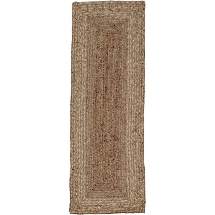 carpetfine Juteteppich Nele Läufer Brücke Beige handgewebt aus Jute 75x300 cm | Moderner Naturfaserteppich im Boho Style für Küche, Flur und Brücke – Bild 1
