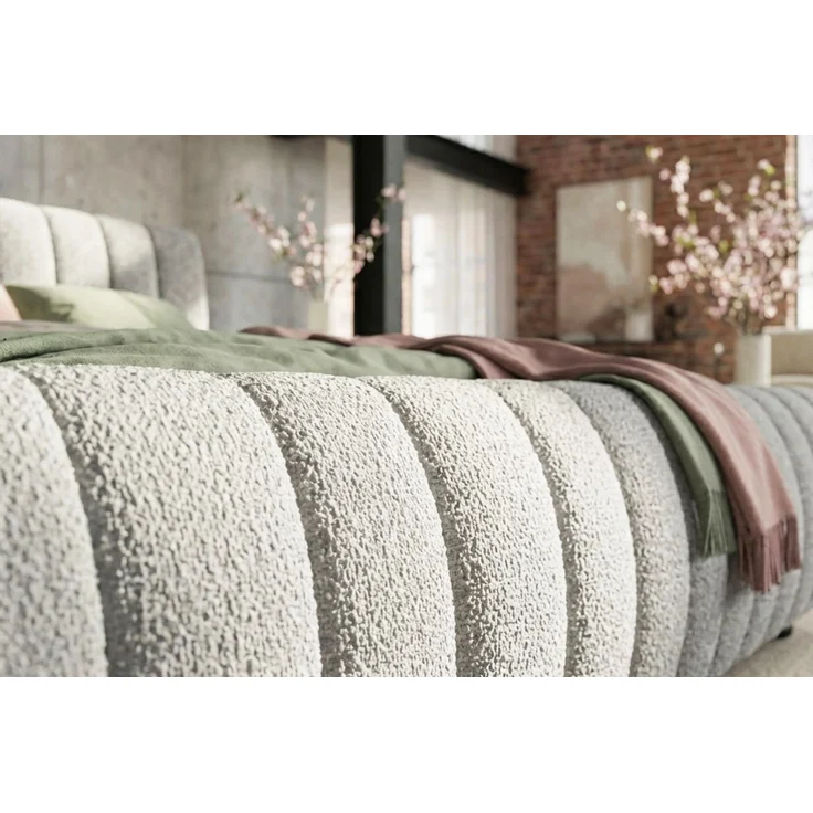 KAWOLA Bett ALIOTTA Polsterbett Stoff grau 160x200 cm mit Lattenrost – Bild 7