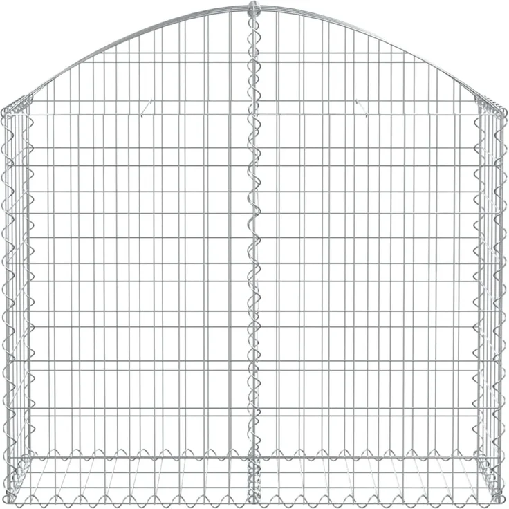 vidaXL Gabione mit Hochbogen 100x30x80/100 cm Verzinktes Eisen 153424 – Bild 3