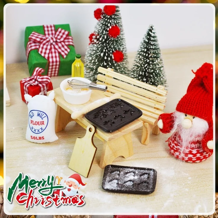 70 Miniatur Wichtel Weihnachten Set Wichteltür Zubehör Holz Deko Figuren – Bild 5