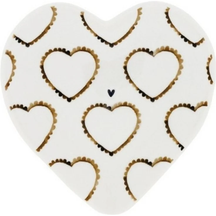 Bastion Collections Geschirr-Set Herzteller klein 3er Set - HEARTS - weiß – Bild 1