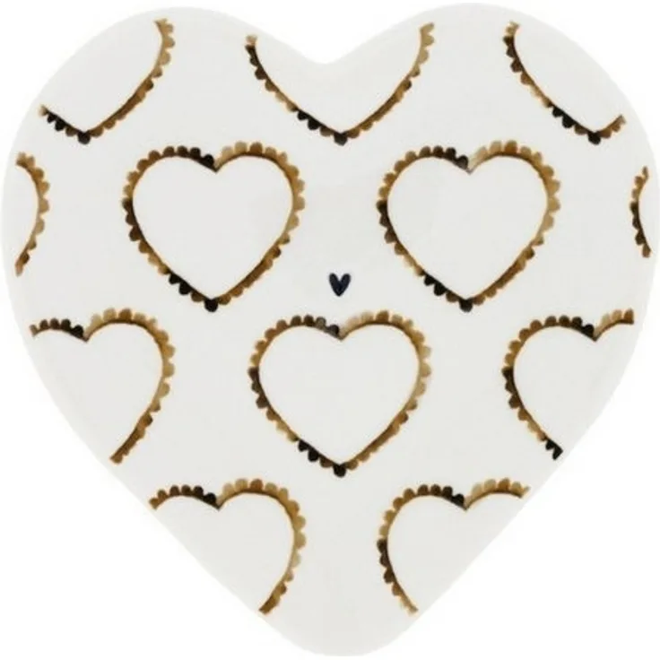 Bastion Collections Geschirr-Set Herzteller klein 3er Set - HEARTS - weiß