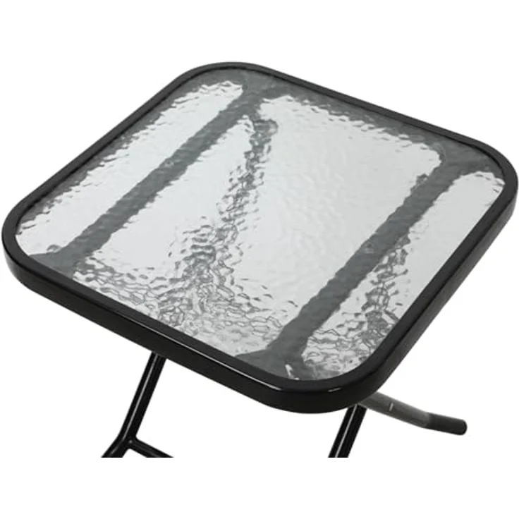 SVITA Balkonset VENTURA, (3-teilig, 2 Stühle, 1 Tisch), gepolstert, Klappstühle, Klapptisch, Camping-Möbel, Metall, Dunkelgrau – Bild 6