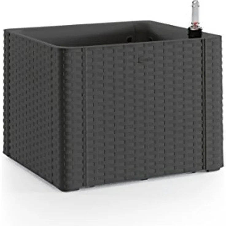 Kreher Pflanzkübel Kreher Pflanzkasten in Rattan Optik in Anthrazit (Größe wählbar) (1 St)