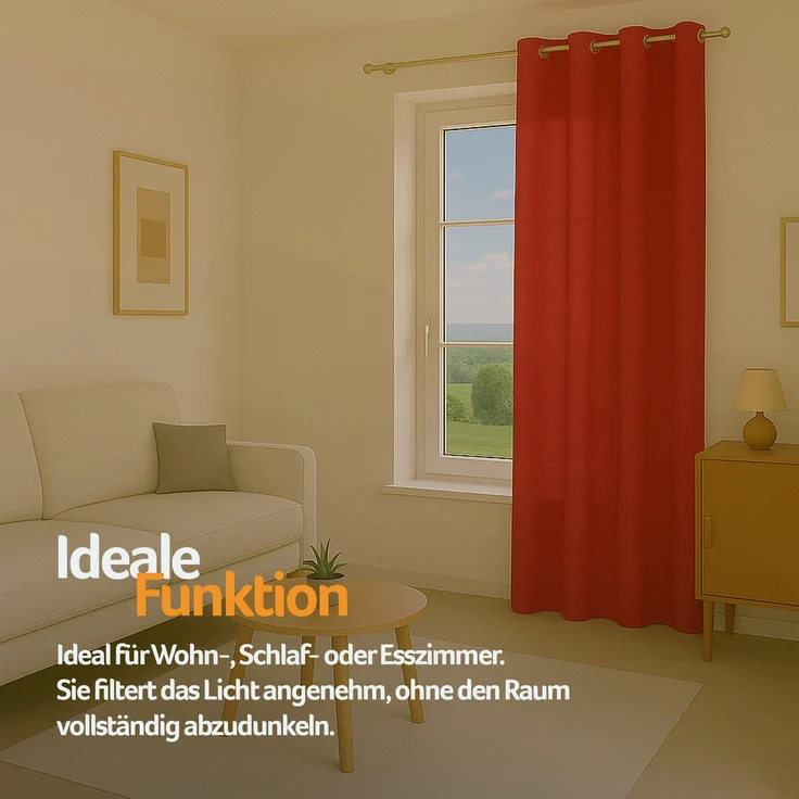 Bestlivings Blickdichte, Gardine mit Ösen, in vielen Größen und Farben Rot 140x145 cm – Bild 7