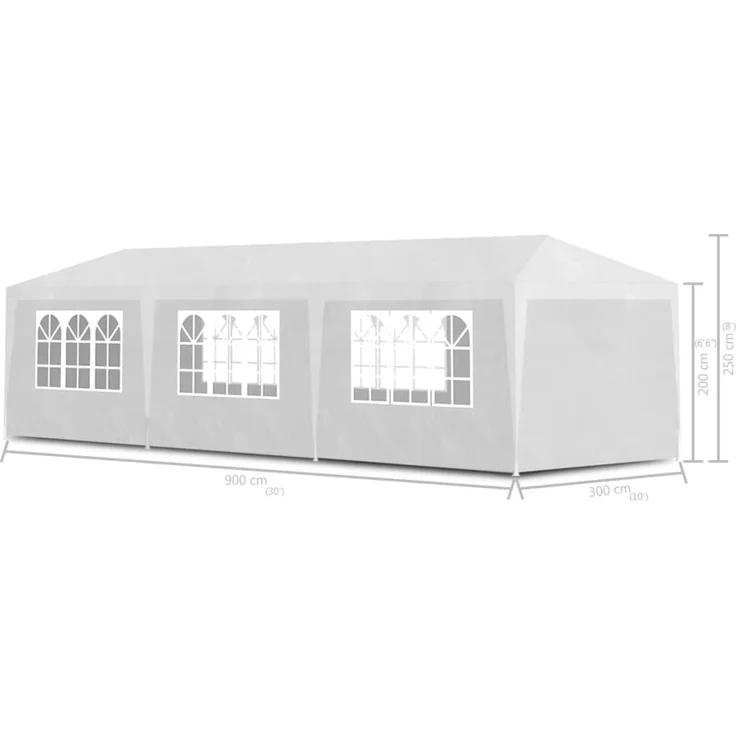 vidaXL Partyzelt, Polyäthylen weiß, 3x9 m – Bild 5